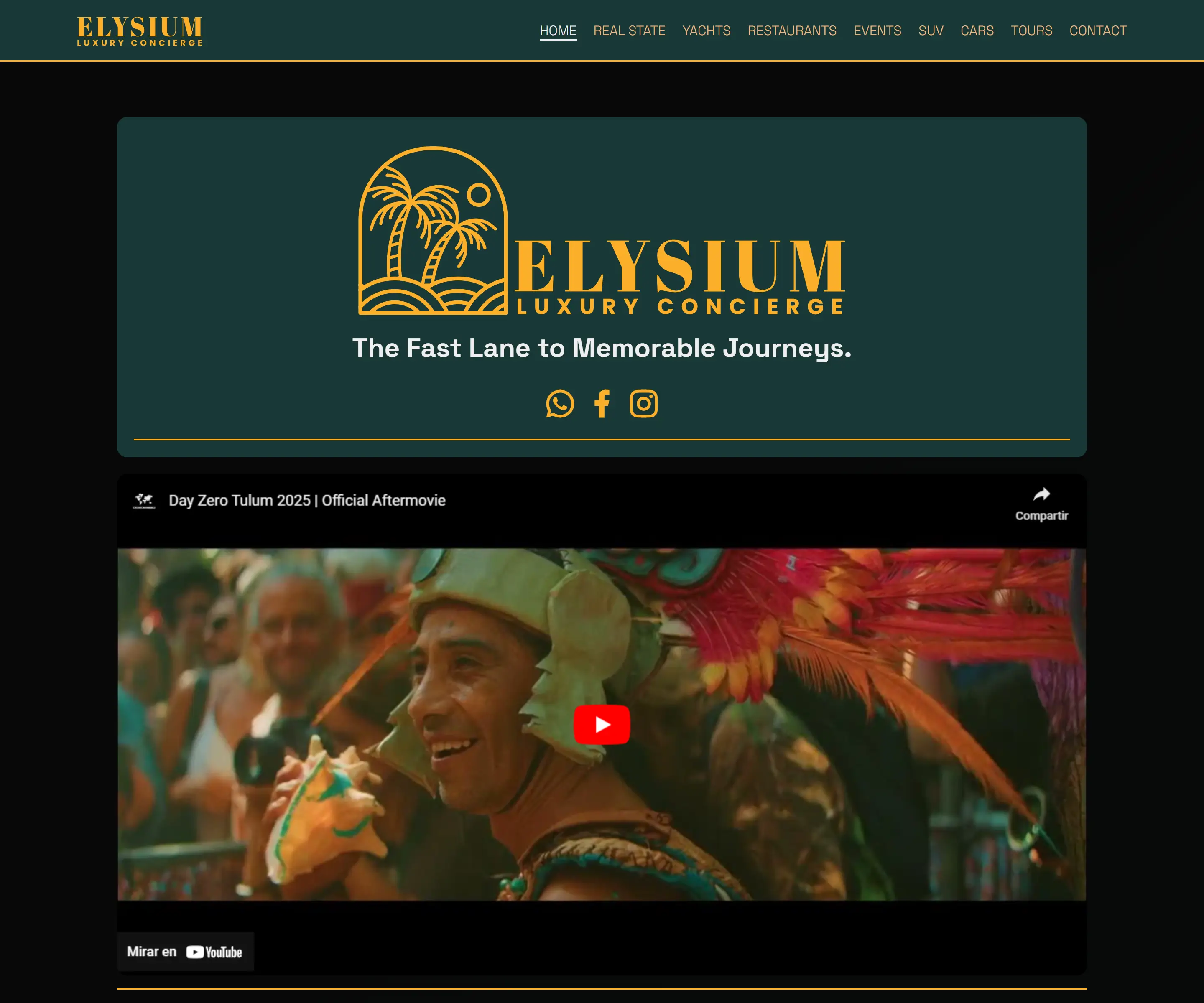 Landing page para Laureano: Elysium, Luxury Concierge