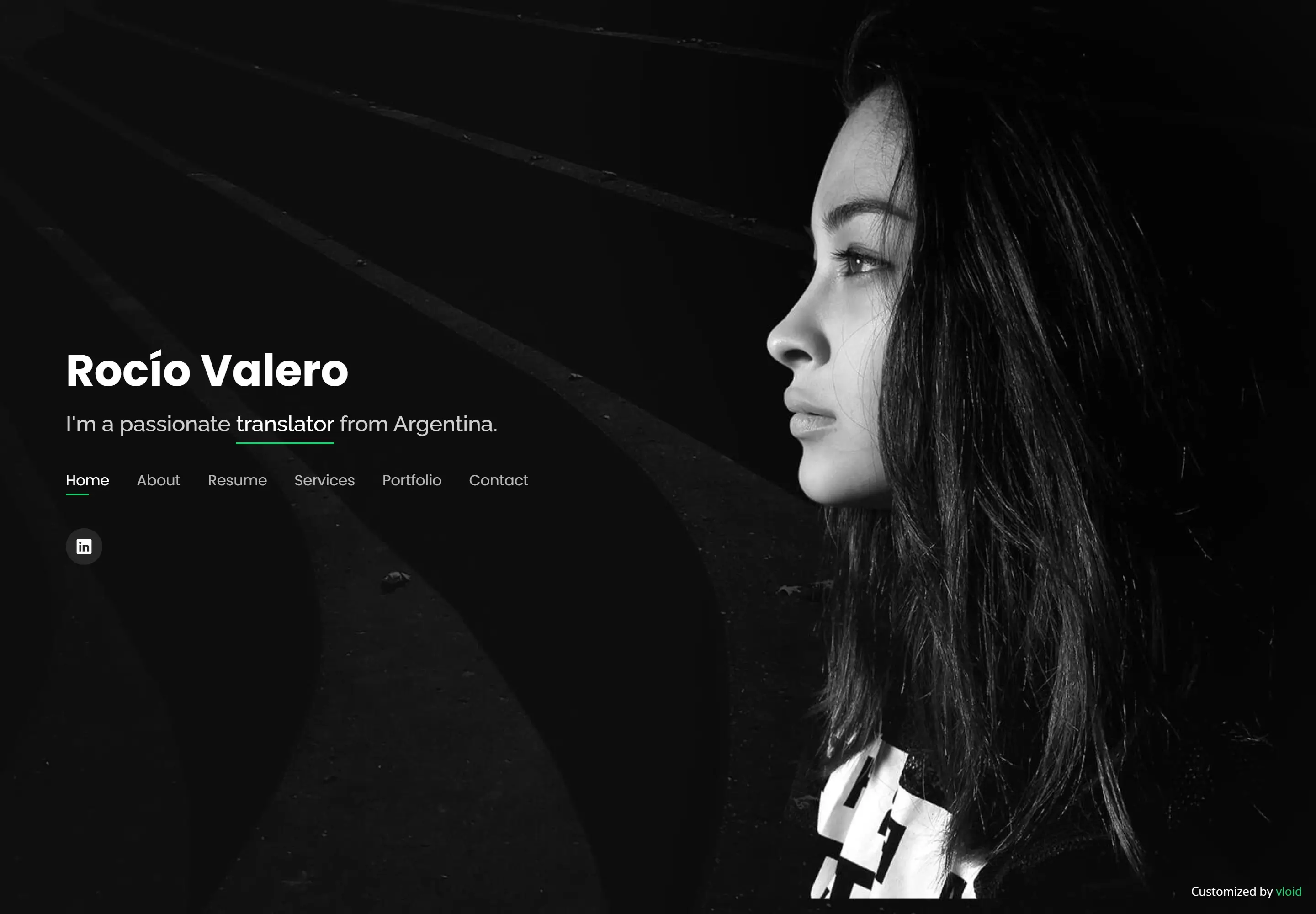 Página web portafolio para Rocío Valero